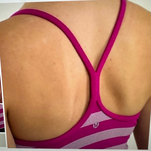 Lululemon Power Y Tank Raspberry Stripe - Picture 4 of 9